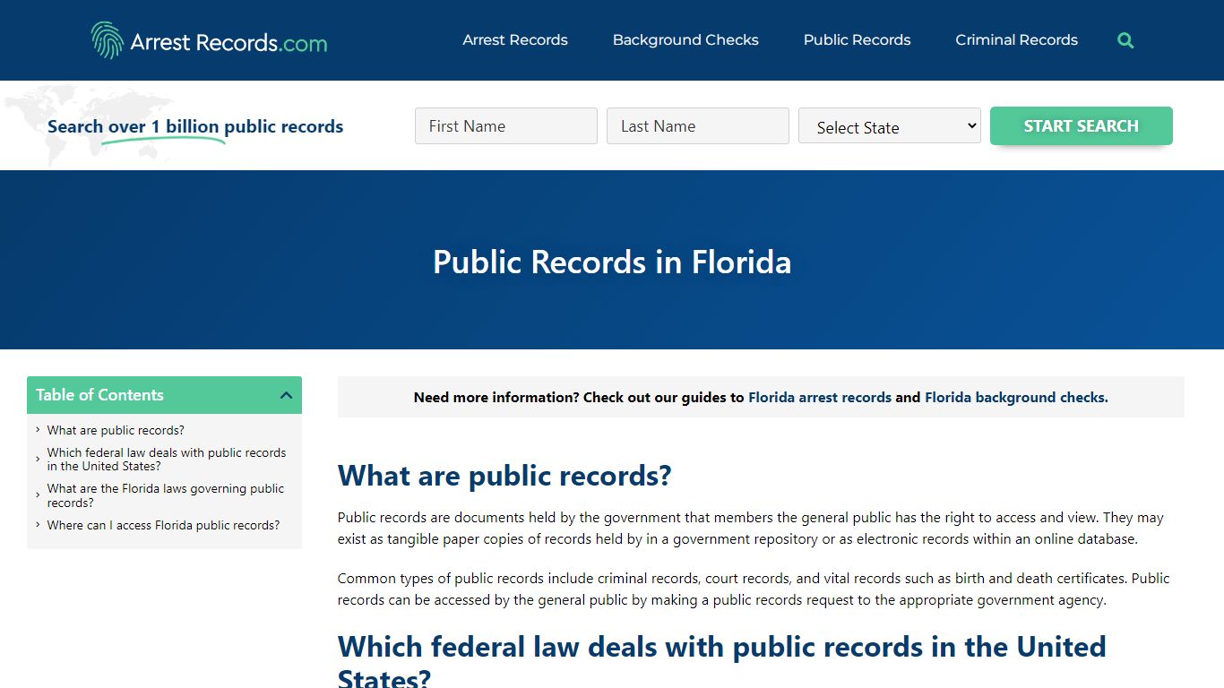 Florida Public Records - Arrest Records.com